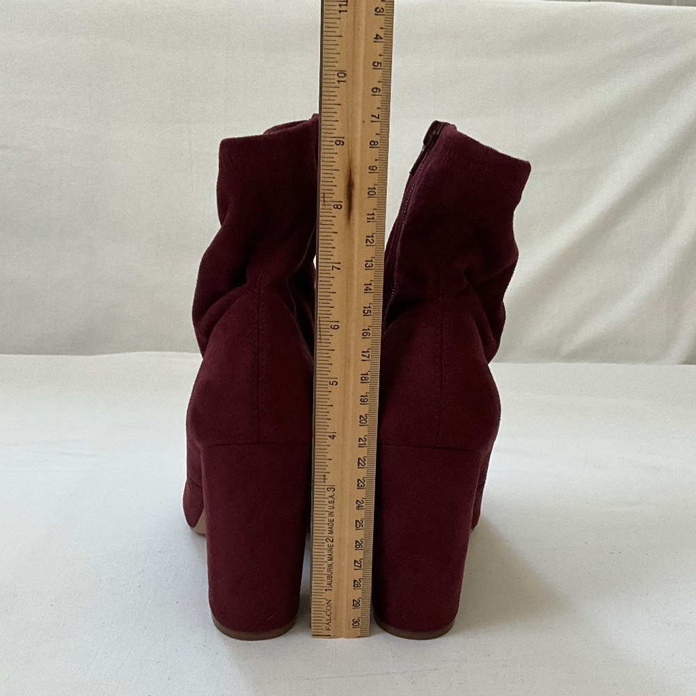 ALDO Sock Booties Ankle Boots Burgundy Size 9 - Picture 5 of 10